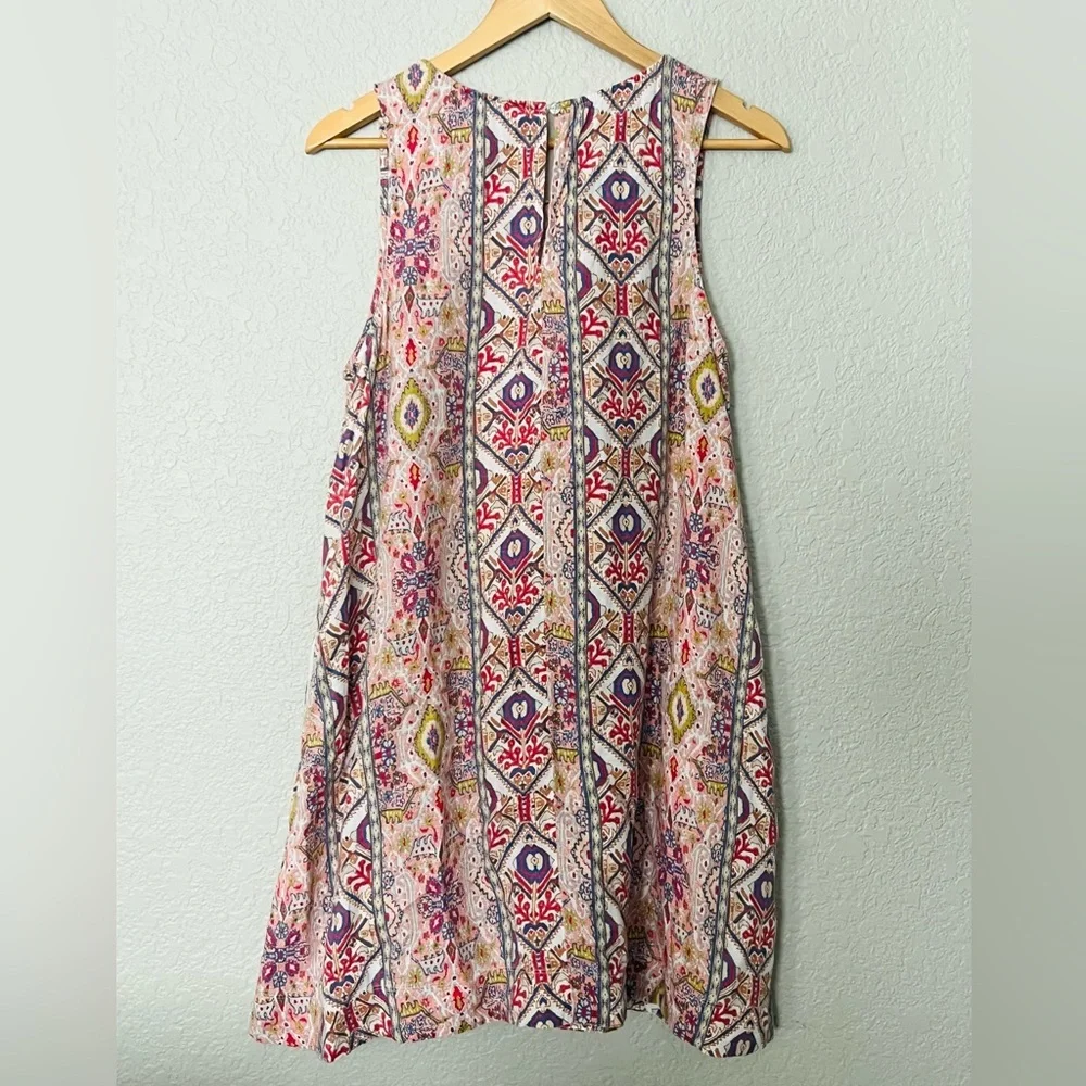 Rachel Zoe Aztec Multicolor Linen Trapeze Dress size large w pockets - Picture 3 of 3